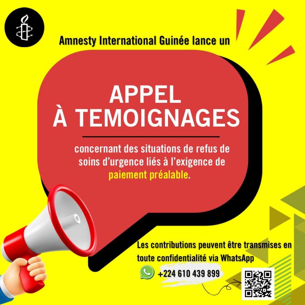đampagne droit Ă la santĂ©: appel Ă tĂ©moignages, urgences mĂ©dicales et droit Ă la santĂ© en guinĂ©e